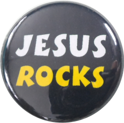 Jesus rocks Button